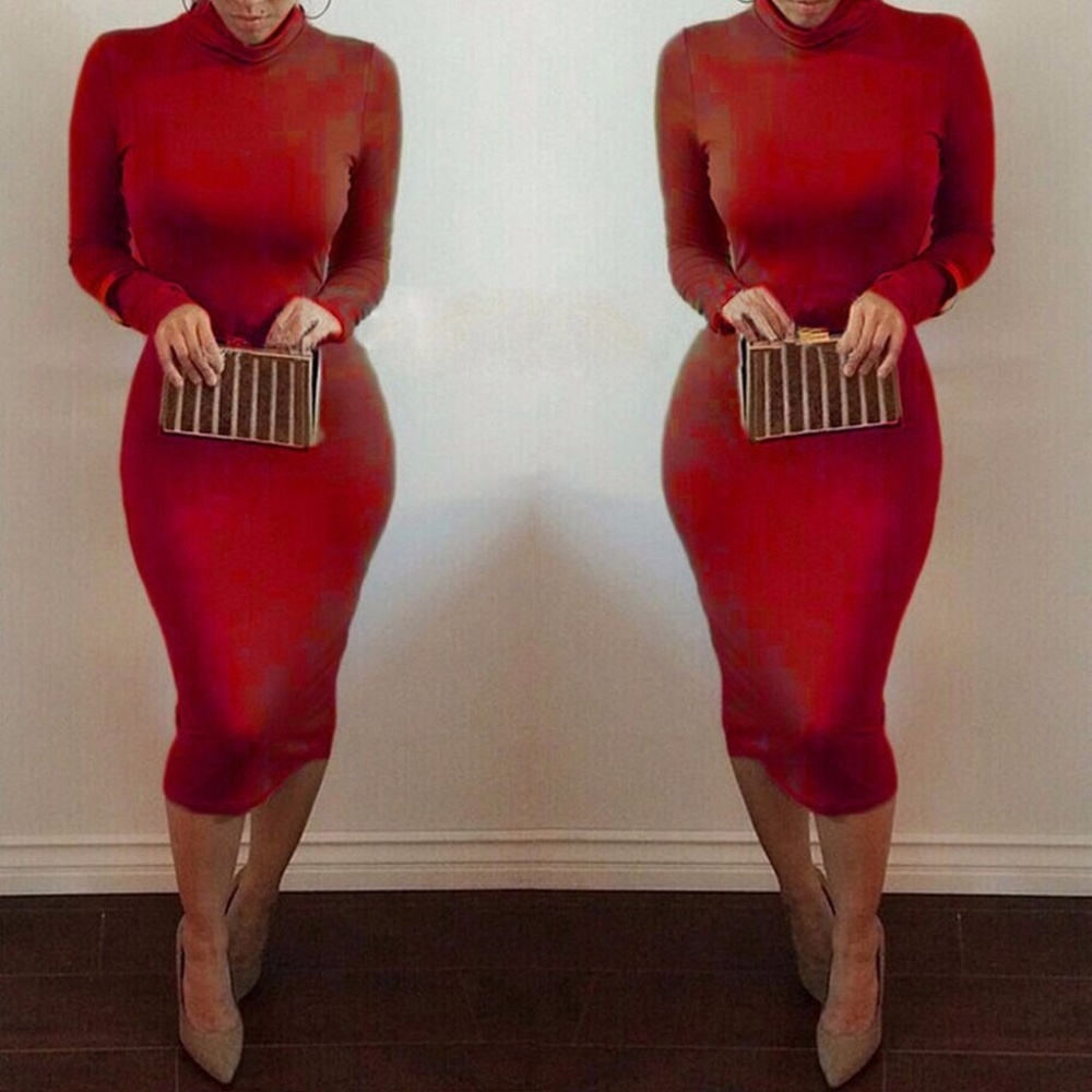 Winter Soft Poly/Spandex Black Party Dresses